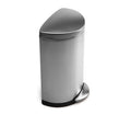 40L semi-round steel step trash can